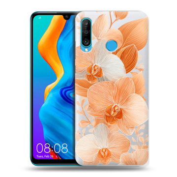 Силиконовый чехол на Huawei Honor 20S с принтом Бежевые цветы