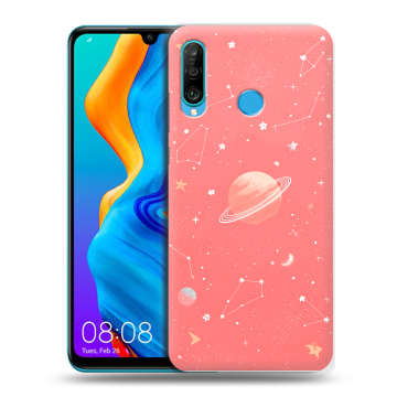 Силиконовый чехол на Huawei Honor 20S с принтом Розовый космос