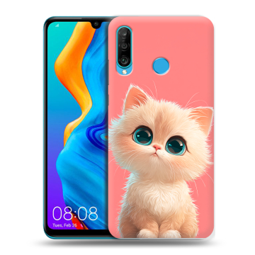 Силиконовый чехол на Huawei Honor 20S с принтом Розовый котенок