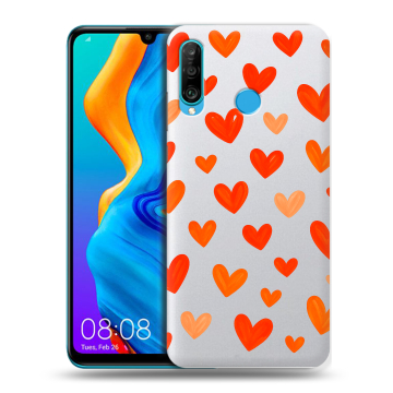 Силиконовый чехол на Huawei Honor 20S с принтом Сердечки