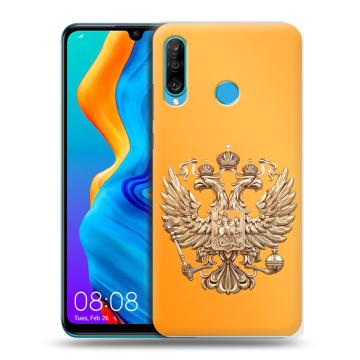 Силиконовый чехол на Huawei Honor 20S с принтом Герб Флаг России