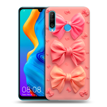 Силиконовый чехол на Huawei Honor 20S с принтом Розовые бантики