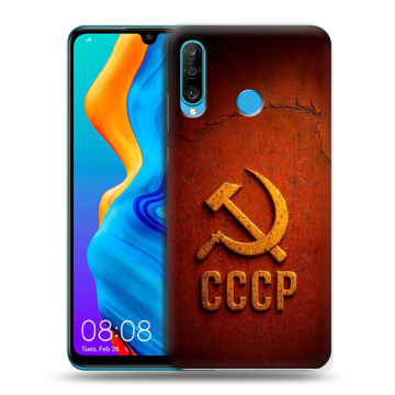 Силиконовый чехол на Huawei Honor 20S с принтом Флаг Герб СССР