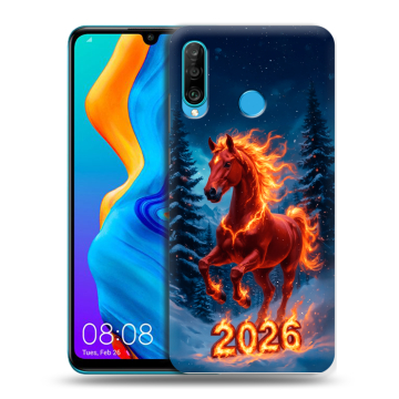 Силиконовый чехол на Huawei Honor 20S с принтом Новый год коня