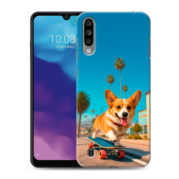 Силиконовый чехол на ZTE Blade A7 (2020) с принтом Корги на скейте Силиконовый чехол на ZTE Blade A7 (2020) с принтом Корги на скейте