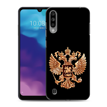 Силиконовый чехол на ZTE Blade A7 (2020) с принтом Герб России золотой