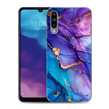 Силиконовый чехол на ZTE Blade A7 (2020) с принтом синий мрамор Силиконовый чехол на ZTE Blade A7 (2020) с принтом синий мрамор