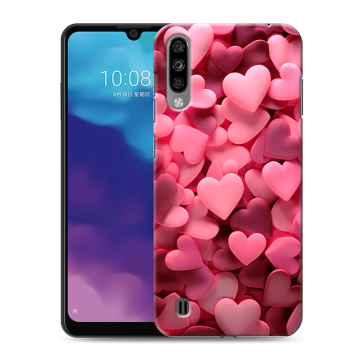 Силиконовый чехол на ZTE Blade A7 (2020) с принтом розовые сердечки Силиконовый чехол на ZTE Blade A7 (2020) с принтом розовые сердечки
