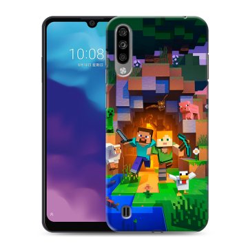 Силиконовый чехол на ZTE Blade A7 (2020) с принтом Майнкрафт Minecraft
