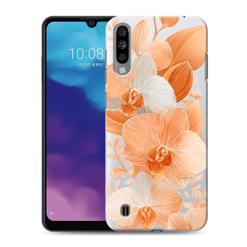 Силиконовый чехол на ZTE Blade A7 (2020) с принтом Бежевые цветы