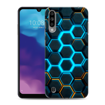 Силиконовый чехол на ZTE Blade A7 (2020) с принтом Неоновые соты