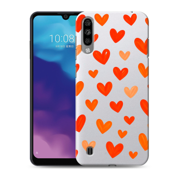Силиконовый чехол на ZTE Blade A7 (2020) с принтом Сердечки