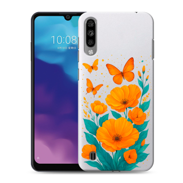 Силиконовый чехол на ZTE Blade A7 (2020) с принтом цветы бабочки