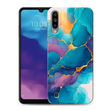 Силиконовый чехол на ZTE Blade A7 (2020) с принтом Мрамор блестки