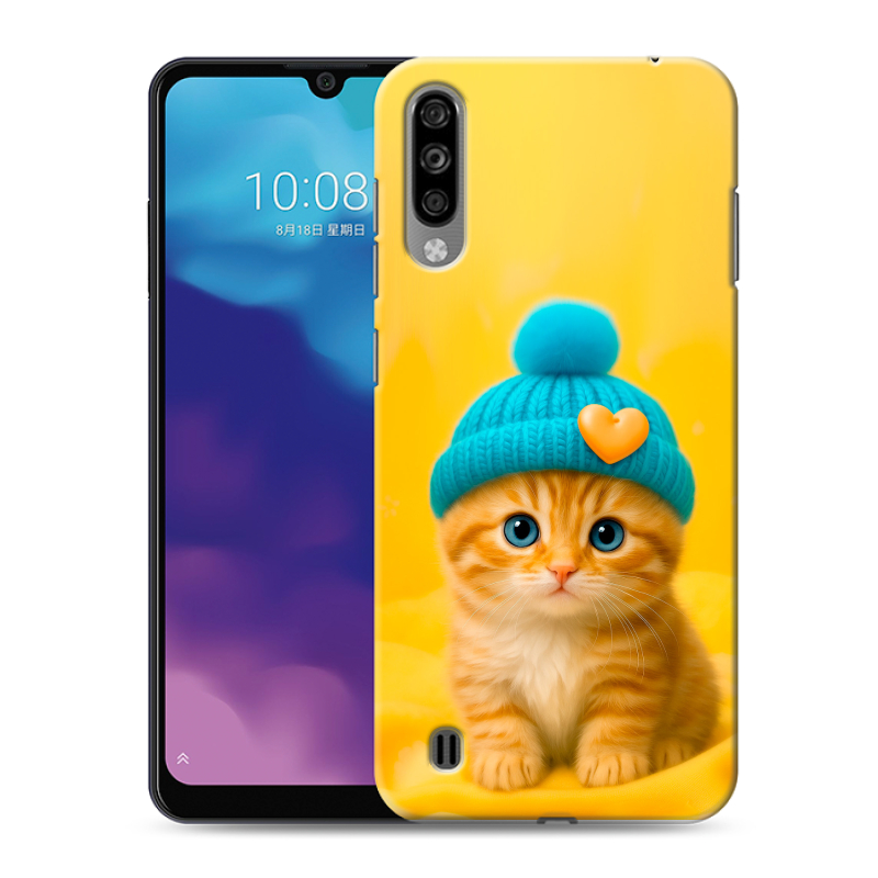 Силиконовый чехол на ZTE Blade A7 (2020) с принтом Котенок в шапке Силиконовый чехол на ZTE Blade A7 (2020) с принтом Котенок в шапке