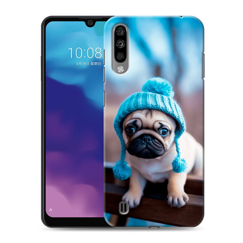Силиконовый чехол на ZTE Blade A7 (2020) с принтом Мопс в шапке Силиконовый чехол на ZTE Blade A7 (2020) с принтом Мопс в шапке