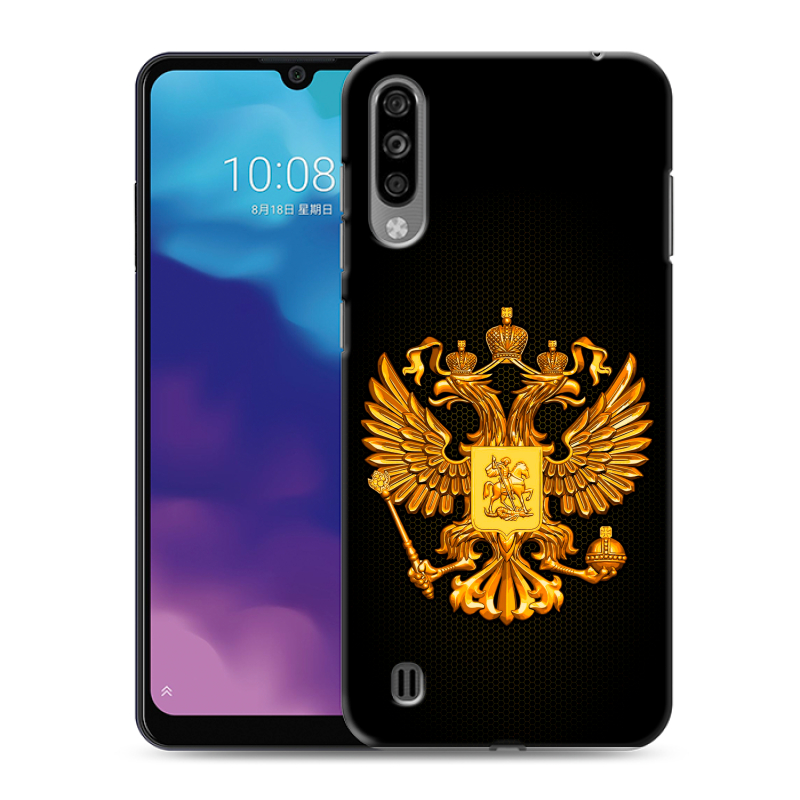 Силиконовый чехол на ZTE Blade A7 (2020) с принтом Герб России желтый Силиконовый чехол на ZTE Blade A7 (2020) с принтом Герб России желтый