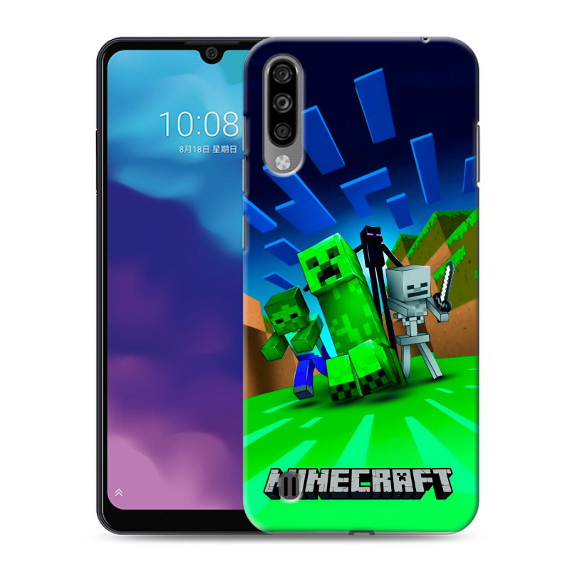 Силиконовый чехол на ZTE Blade A7 (2020) с принтом Майнкрафт Силиконовый чехол на ZTE Blade A7 (2020) с принтом Майнкрафт