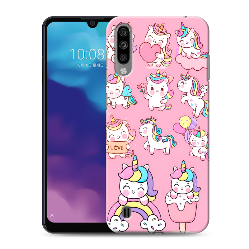 Силиконовый чехол на ZTE Blade A7 (2020) с принтом Единороги и радуга Силиконовый чехол на ZTE Blade A7 (2020) с принтом Единороги и радуга