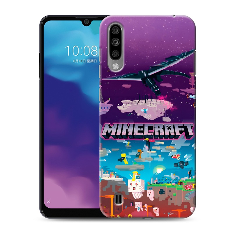 Силиконовый чехол на ZTE Blade A7 (2020) с принтом Майнкрафт Minecraft Силиконовый чехол на ZTE Blade A7 (2020) с принтом Майнкрафт Minecraft
