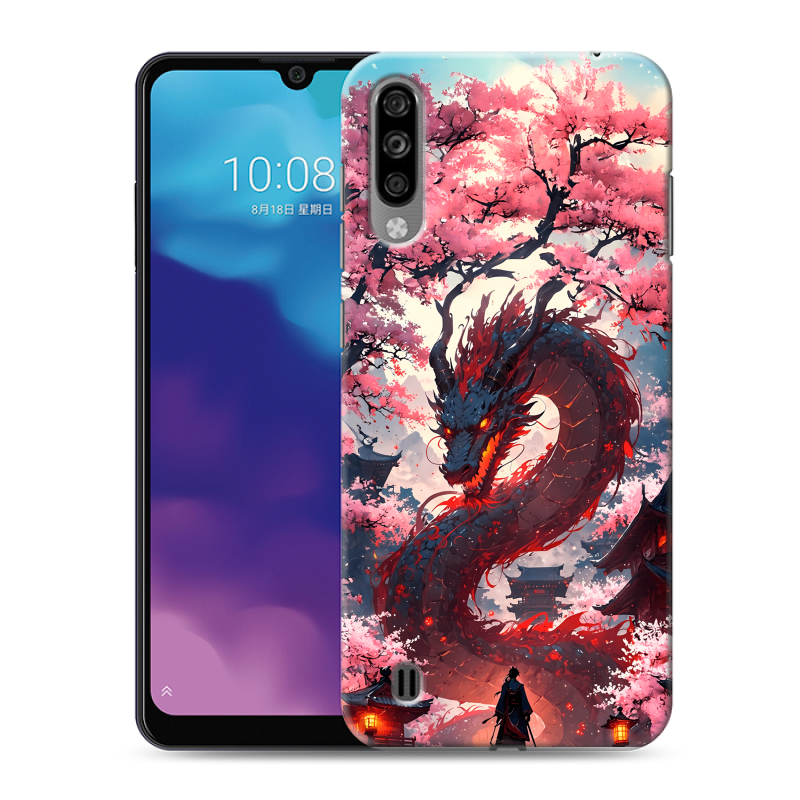 Силиконовый чехол на ZTE Blade A7 (2020) с принтом Дракон Японский Силиконовый чехол на ZTE Blade A7 (2020) с принтом Дракон Японский