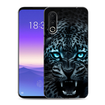 Пластиковый чехол на Meizu 16s Pro с принтом Темный леопард Пластиковый чехол на Meizu 16s Pro с принтом Темный леопард