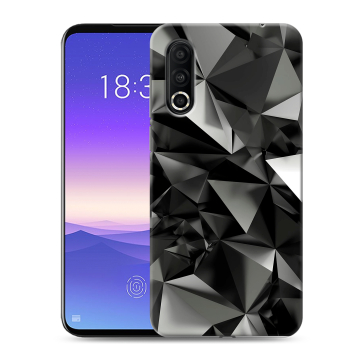 Пластиковый чехол на Meizu 16s Pro с принтом Черные кристаллы Пластиковый чехол на Meizu 16s Pro с принтом Черные кристаллы