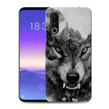 Пластиковый чехол на Meizu 16s Pro с принтом Волк Пластиковый чехол на Meizu 16s Pro с принтом Волк