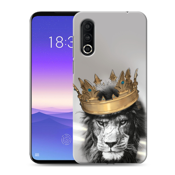 Пластиковый чехол на Meizu 16s Pro с принтом Лев с короной Пластиковый чехол на Meizu 16s Pro с принтом Лев с короной