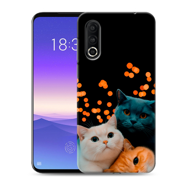 Пластиковый чехол на Meizu 16s Pro с принтом Кошки Пластиковый чехол на Meizu 16s Pro с принтом Кошки