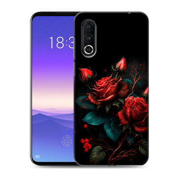 Пластиковый чехол на Meizu 16s Pro с принтом Розы красные