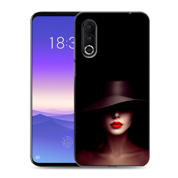 Пластиковый чехол на Meizu 16s Pro с принтом Девушка в шляпе