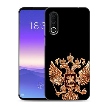 Пластиковый чехол на Meizu 16s Pro с принтом Герб России золотой Пластиковый чехол на Meizu 16s Pro с принтом Герб России золотой