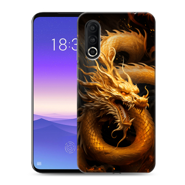 Пластиковый чехол на Meizu 16s Pro с принтом Золотой дракон Пластиковый чехол на Meizu 16s Pro с принтом Золотой дракон