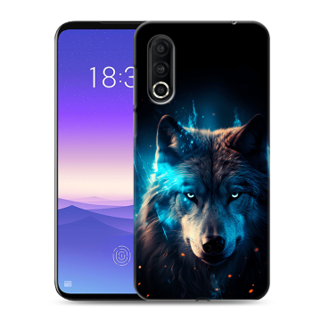 Пластиковый чехол на Meizu 16s Pro с принтом Волк ночной Пластиковый чехол на Meizu 16s Pro с принтом Волк ночной
