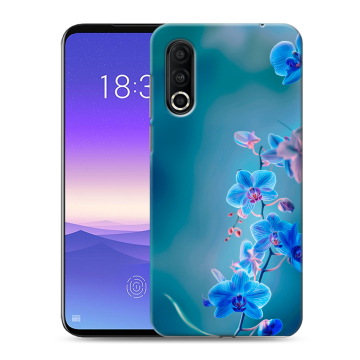 Пластиковый чехол на Meizu 16s Pro с принтом Голубые цветы