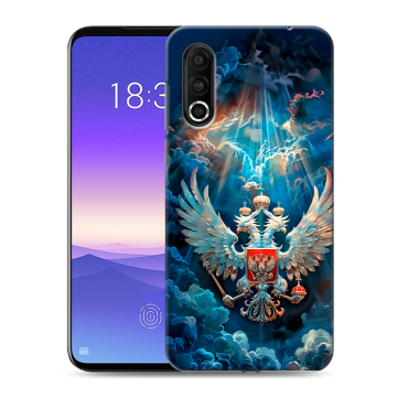 Пластиковый чехол на Meizu 16s Pro с принтом Герб флаг России