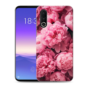 Пластиковый чехол на Meizu 16s Pro с принтом цветы пионы