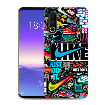 Пластиковый чехол на Meizu 16s Pro с принтом найк nike черный Пластиковый чехол на Meizu 16s Pro с принтом найк nike черный