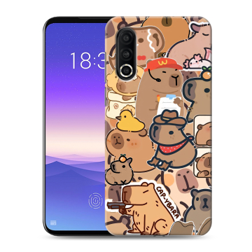 Пластиковый чехол на Meizu 16s Pro с принтом капибара Пластиковый чехол на Meizu 16s Pro с принтом капибара