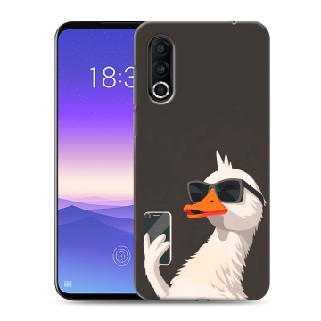 Пластиковый чехол на Meizu 16s Pro с принтом утка в очках