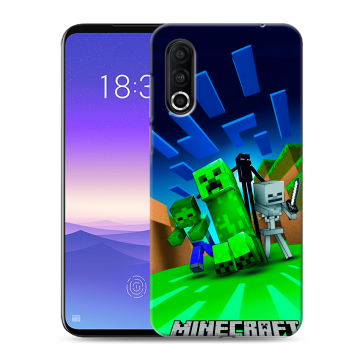 Пластиковый чехол на Meizu 16s Pro с принтом Майнкрафт Пластиковый чехол на Meizu 16s Pro с принтом Майнкрафт
