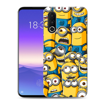 Пластиковый чехол на Meizu 16s Pro с принтом Миньоны
