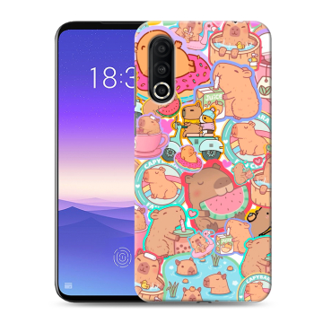 Пластиковый чехол на Meizu 16s Pro с принтом капибары