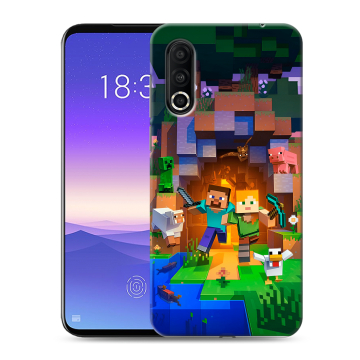 Пластиковый чехол на Meizu 16s Pro с принтом Майнкрафт Minecraft Пластиковый чехол на Meizu 16s Pro с принтом Майнкрафт Minecraft