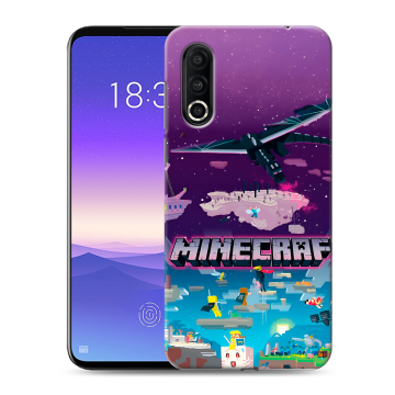 Пластиковый чехол на Meizu 16s Pro с принтом Майнкрафт Minecraft
