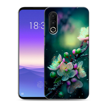 Пластиковый чехол на Meizu 16s Pro с принтом Цветы и мрамор Пластиковый чехол на Meizu 16s Pro с принтом Цветы и мрамор