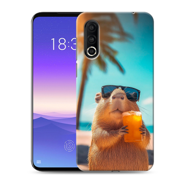 Пластиковый чехол на Meizu 16s Pro с принтом Капибара Пластиковый чехол на Meizu 16s Pro с принтом Капибара