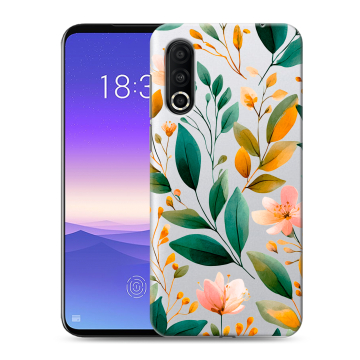 Пластиковый чехол на Meizu 16s Pro с принтом Цветы паттерн