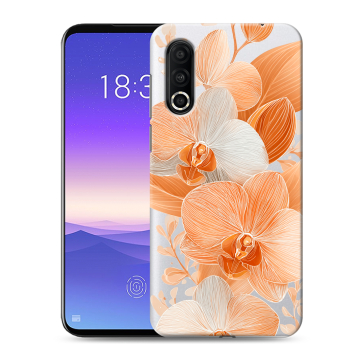 Пластиковый чехол на Meizu 16s Pro с принтом Бежевые цветы